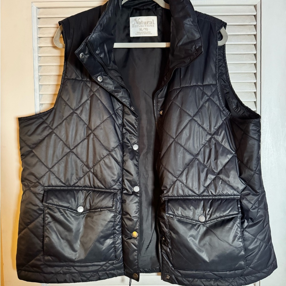 Natural Reflections Black Quilted Vest